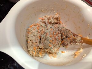 Batter with the additions fairly well distributed