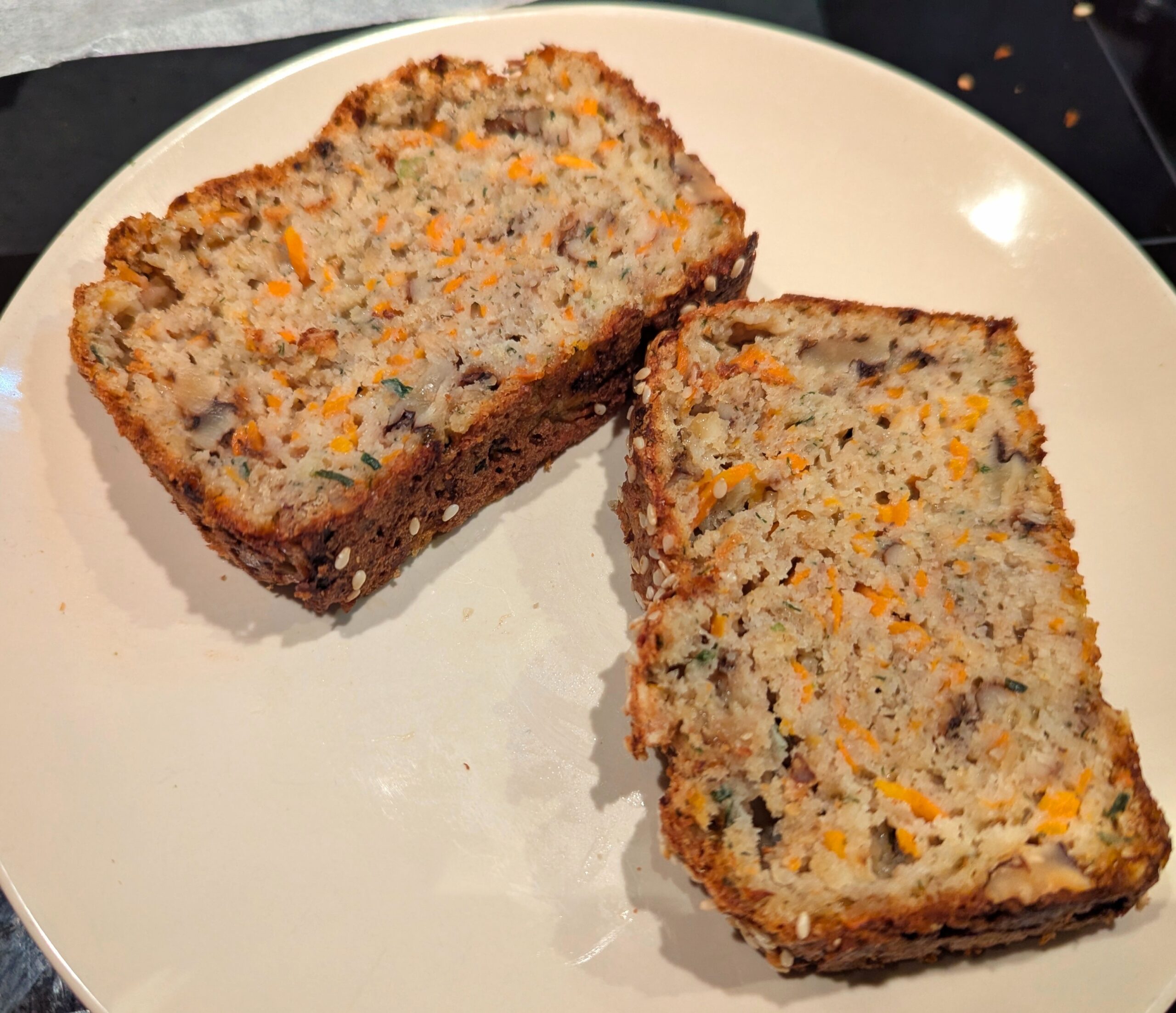 Savory Carrot Dill Oat Bread with Walnuts