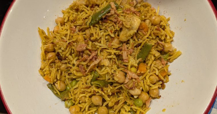 Instant Pot Curried Chicken and Chickpea Rice