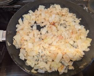 The cooked cabbage.