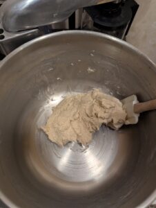 The finished dough in the mixing bowl