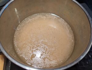 Finished pot of broth