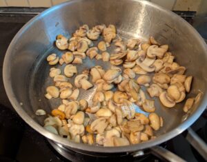 Mushrooms frying
