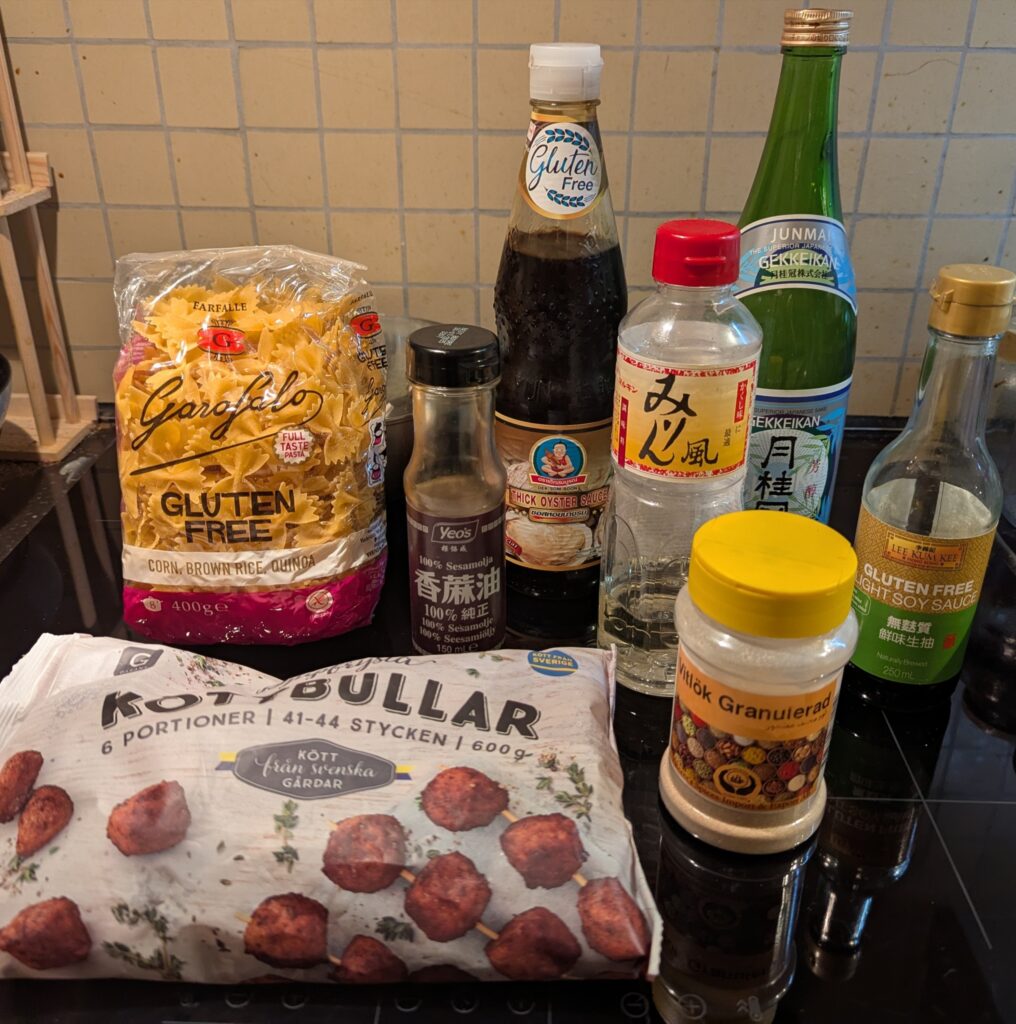 Other major ingredients--pasta, meatballs, and seasonings