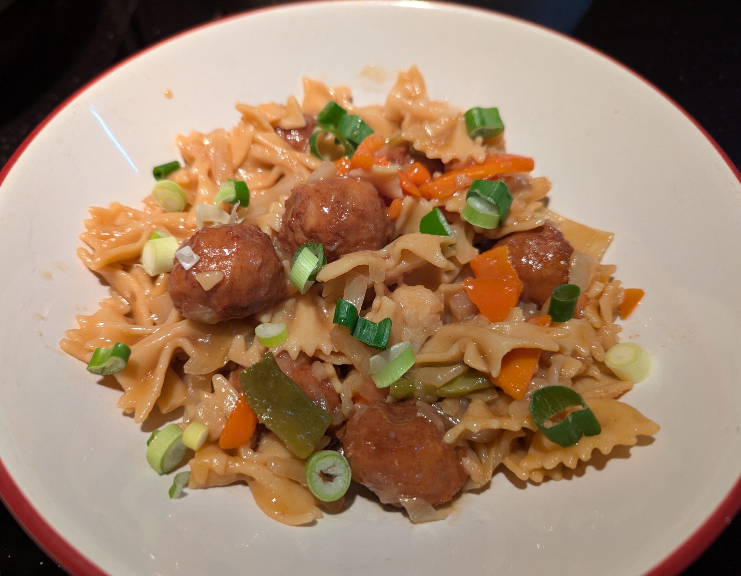 Gluten Free Lo Mein-Themed Meatball Pasta in the Pressure Cooker
