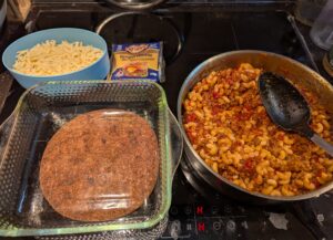 casserole dish and the components to go into it