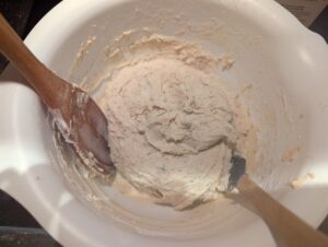 Finished dough, showing the consistency