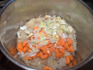 Carrots added to the pot