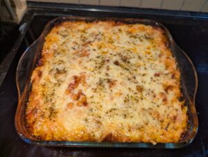 Finished casserole in the baking dish