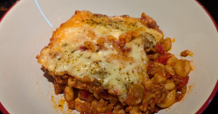 Midcentury Delights: Baked Johnny Marzetti with Combination Salad