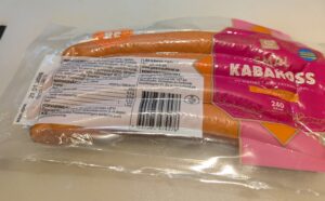 A package of Garant brand Kabanoss sausages