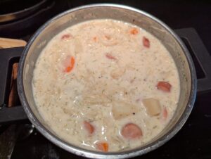 The finished pot of soup