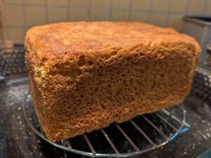 Bread loaf on a rack